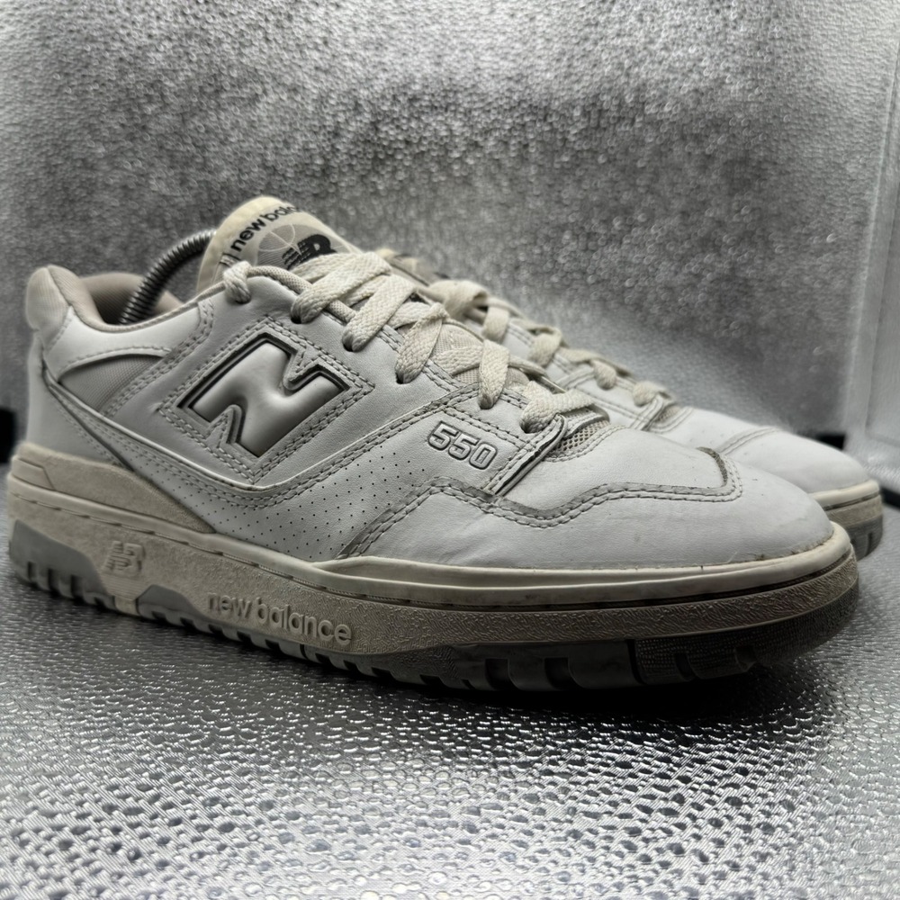 Size 9 New Balance 550 Sneakers Mens White Grey Good BB550PB1 Low Top Leather